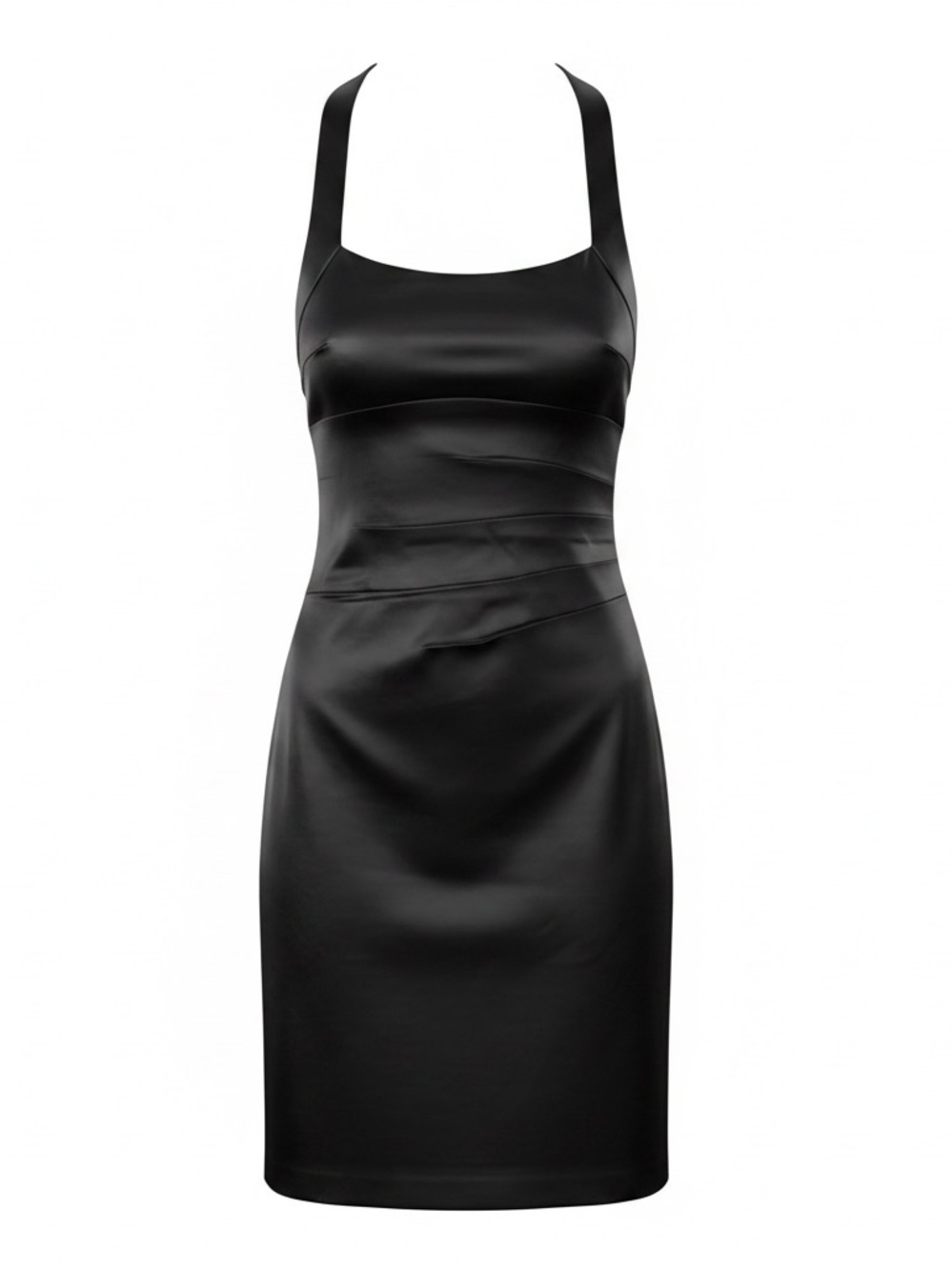 black satin bodycon midi dress Cache Halter Size 8 Best Blue Cheese Dressing MODERN VINTAGE GOWN Size_Apparel:32 Imported.